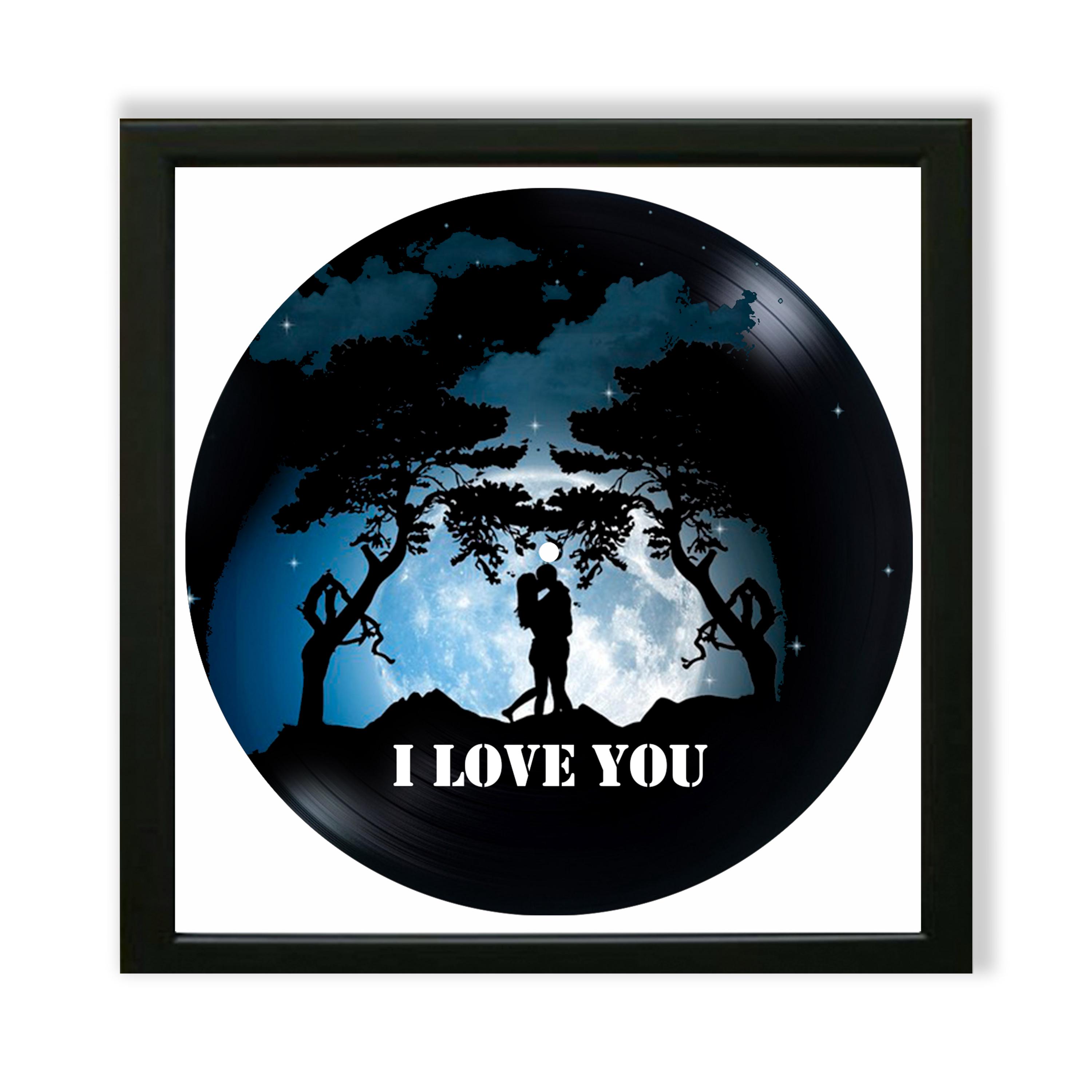 レコード盤壁掛け時計 恋人 愛 I love you プロポーズ 永遠 人気 おしゃれ シルエット エコ インテリア ディスプレイ 輸入雑貨 送料無料 ラブビニールレコード時計：ロマンチックなシルエットの壁飾り - Etsy 日本