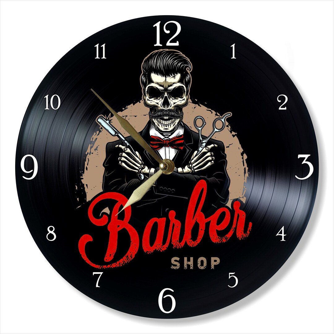 Barber Shop Vinyl Record Clock: Modern Salon Wall Decor - Etsy