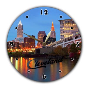 Cleveland Ohio Vinyl Record Wall Clock: Modern Home Decor (12 inch)