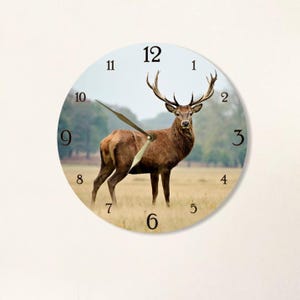 Orologio in vinile a forma di cervo: decorazione da parete dipinta, arredamento moderno per la casa