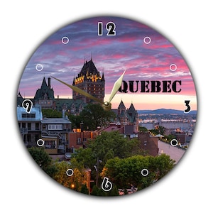Quebec Wall Clock Painted 12" made out of Vintage Vinyl Record, Quebec Canada Wall Decor, Modern Wall Decor, Idea Home Decor, Awesome Gift