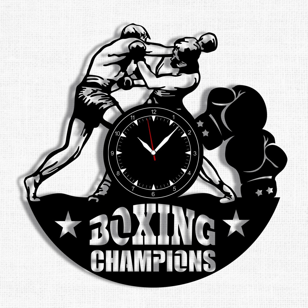 Kickboxing Clock Personalized Boxing Vinyl Record Wall Clock: Modern Home Decor Gift (12 ...