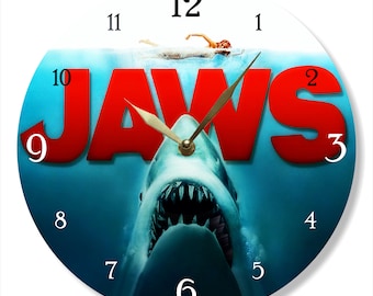Shark Vinyl Record Wall Clock: Painted Modern Decor