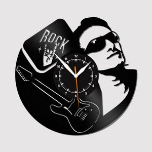 Rock Music Vinyl Record Wall Clock: Punk Home Decor (12 inch)