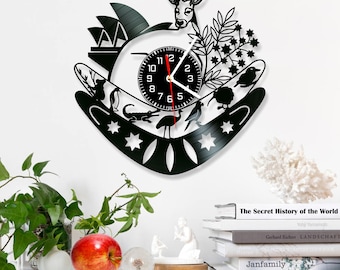 Australia Vinyl Record Wall Clock: Modern Home Decor Gift (12 inch)