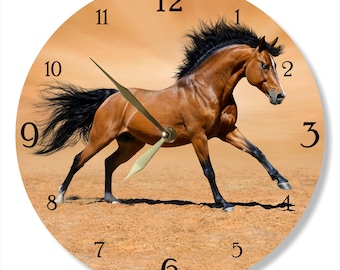 Horse Wall Clock: Painted Vinyl Record, Modern Home Decor (12 inch)