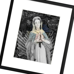 Framed Madonna Photograph, Framed Mother Mary Photograph, Framed Virgin Mary Photograph, Religious Photograph, Motherhouse Portland Maine