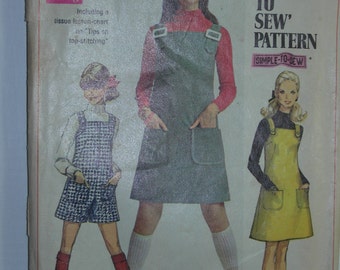 Vintage 1968 Simplicity Junior Dress or Jumper Pattern 7877