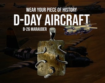 D-Day B-26 Aircraft Metal Pendant: WWII Sterling Silver, Wearable History