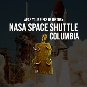 RZADKIE! Oryginalny naszyjnik z fragmentem wahadłowca kosmicznego NASA Columbia z misją STS, wisiorek, do noszenia, kolekcja historyczna, prezent (C.O.A.)