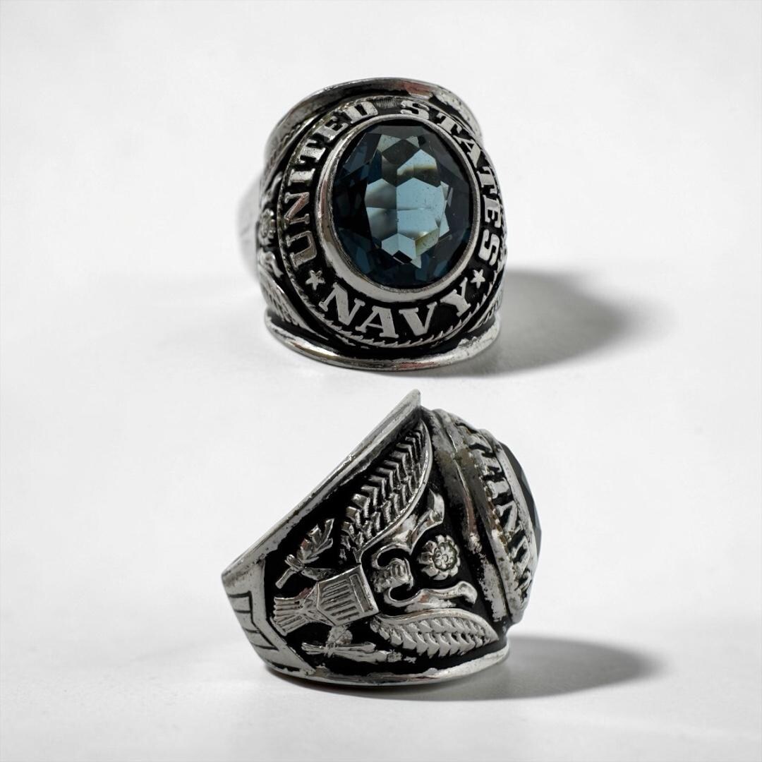 US Navy Ring スターリングシルバー　ヴィンテージ Original 1970's U.S. Navy Military Ring Antique History Gift Size