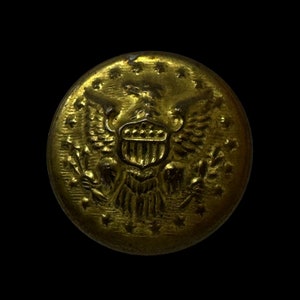 Rare 1865-1898 U.S. Army Uniform Button Pin: Westward Expansion Era (COA Included)