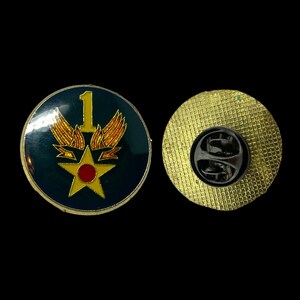 RARE! Original 1st Air Force Vintage U.S. Military History Gift Antique American Pilot Enamel Lapel Pin (comes with C.O.A.)