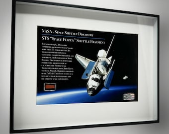 Authentic NASA Shuttle Discovery STS Space Flown Fragment Original High-Quality Astronaut Collector Frame Rare Space History Gift (C.O.A.)