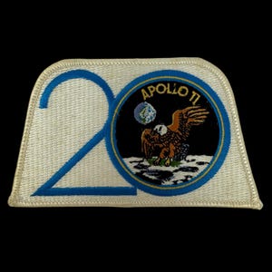Original Apollo 11 NASA Commemorative 20th Anniversary Mission Patch 1989 Vintage Astronaut Collectible Space History Gift (with C.O.A.)