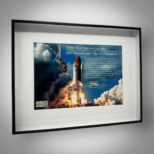 Authentic NASA Shuttle Columbia STS Space Flown Fragment Original High-Quality Astronaut Collector Frame Unique Space History Gift (C.O.A.)