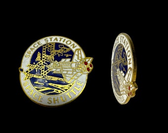 Vintage NASA Space Shuttle Mission Pin: 1990s Enamel Pin (with COA)
