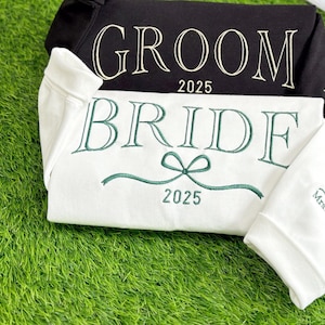 Bride Sweatshirt-Wedding Gift-Embroidered Sweatshirt-Bride Crewneck-Wifey Sweatshirt-Mrs Sweatshirt-Custom Embroidered Sweatshirt-Engagement