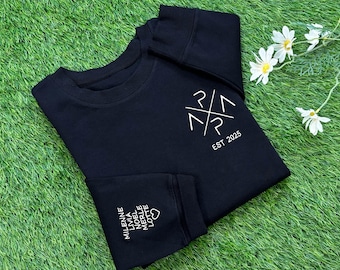 Papa geborduurd sweatshirt met kindernaam, gepersonaliseerd papasweatshirt, papa to be sweater, cadeau zwangerschapsaankondiging, vaderdagcadeau