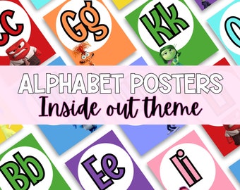 Inside Out Alphabet Letters | Alphabet Posters | Inside Out Classroom Alphabet Display | Bulletin Board Display | Alphabet Pictures