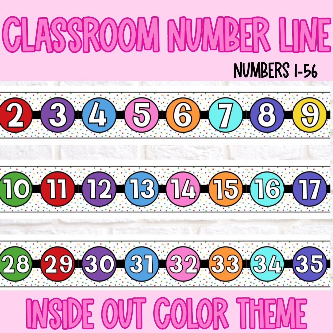 Number Line | Inside Out Colors | Inside Out Color Number Line | Classroom Number Line | Classroom Number Posters