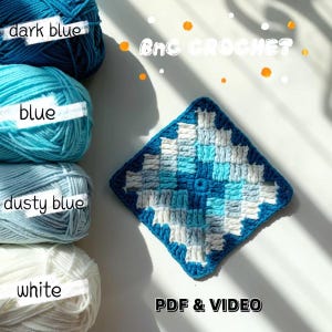 New Grandma Square Muster - Schritt-für-Schritt Video Pattern Anleitung - Instant Download PDF, GS2004