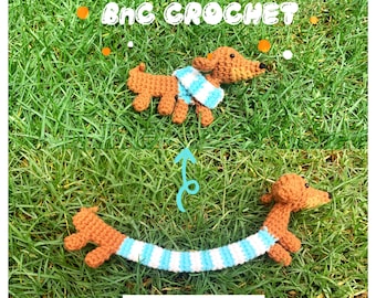 Amigurumi Crochet Dog Pattern - Cute Crochet Keychain, Dog Lover Gift