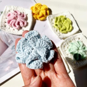 Crochet Flower Pattern, Crochet Applique Flower pattern