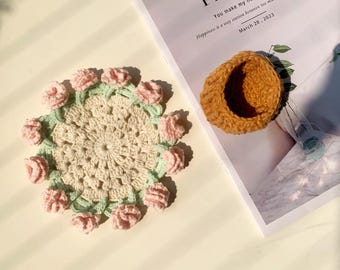 Crochet Flower Coaster Pattern – Carnation Bouquet Coasters (PDF Download And Video Tutorial)