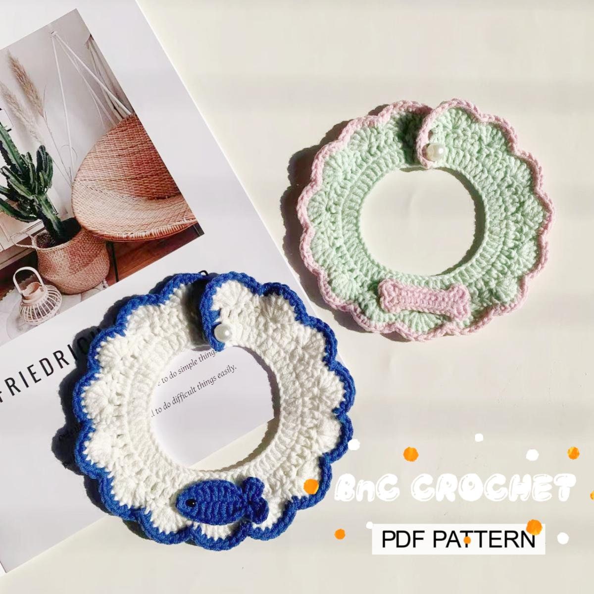 31 Crochet Collar Patterns with Spider Web, Lace, and Strawberry Styles 1 Pet Collar Easy Crochet