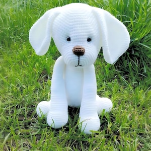 White Dog Amigurumi Crochet Pattern PDF – Dog Toy Tutorial