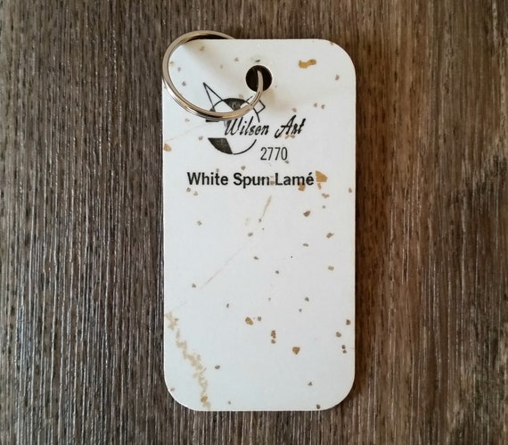 Vintage Wilson Art Laminate Sample Keyring White Spun Lame Etsy