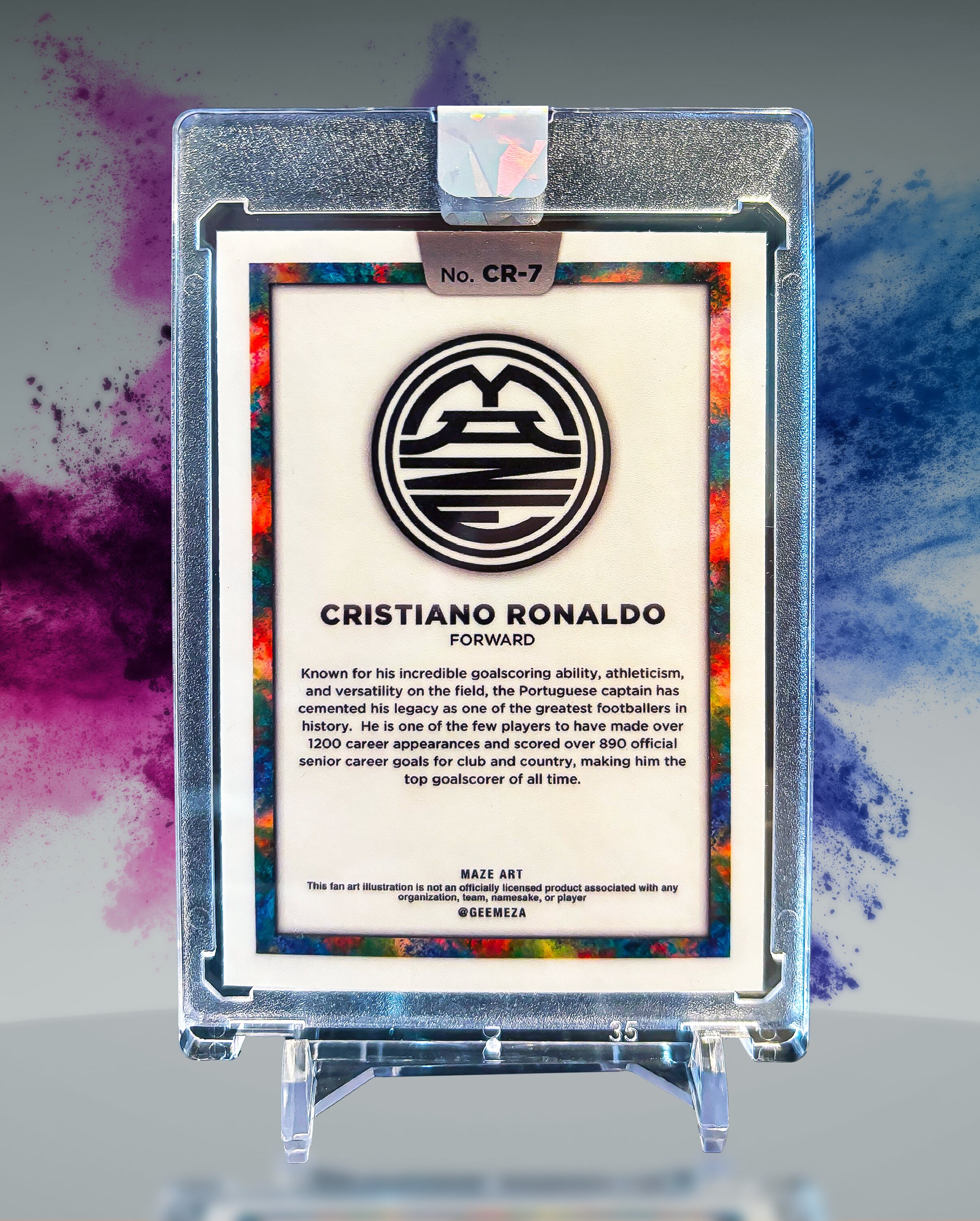 CRISTIANO RONALDO - White Color Blast - Original Artwork Sports Card - Etsy