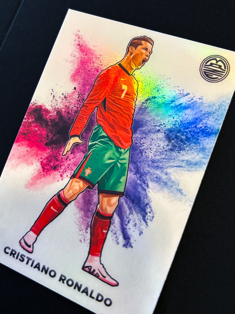 CRISTIANO RONALDO - White Color Blast - Original Artwork Sports Card - Etsy
