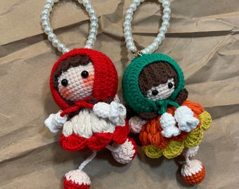 Handmade Crochet Fairy Keychain with Removable Coat