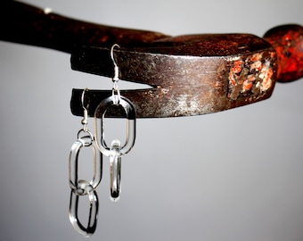 Glass Chain Link Handblown Earrings