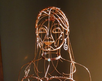 Ethereal Girl Life Size Wire Sculpture
