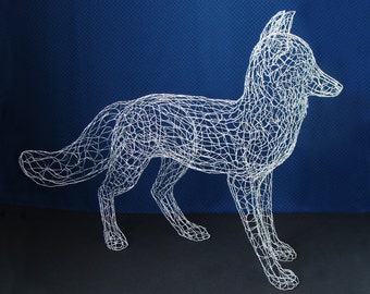 Fox Life Size Realistic Wire Sculpture