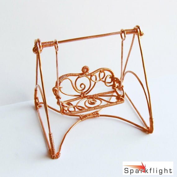 Miniature Copper Garden Swing Wire Sculpture