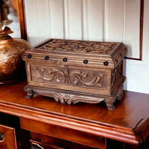 Holz Schmuckkästchen, Jahrestag Frau Geschenk, Holz Schatzkiste, Geschenk für Sie, Geschenke für Frauen, Schmuck Organisator, Luxus Schmuckschatulle Holz