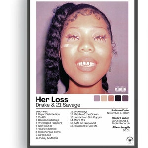 ドレイクのアルバム「Her Loss」カバーポスター、ウォールアート、印刷可能、デジタルポスター
