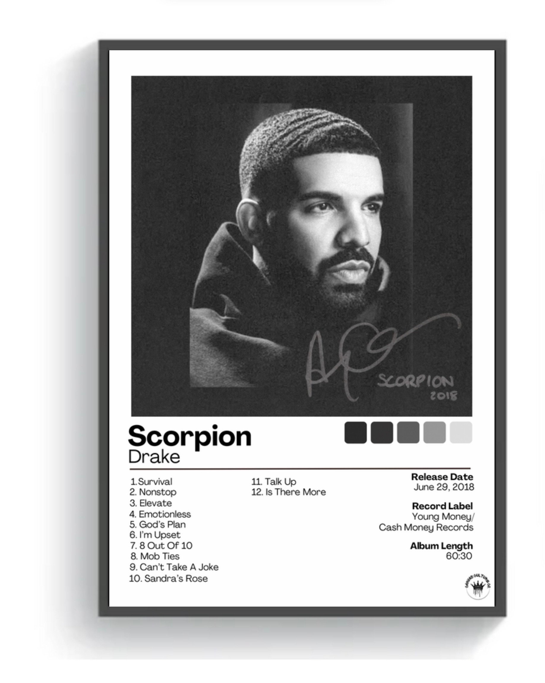 Drake Scorpion Album Cover Poster, Wall Art, Printable, Digital