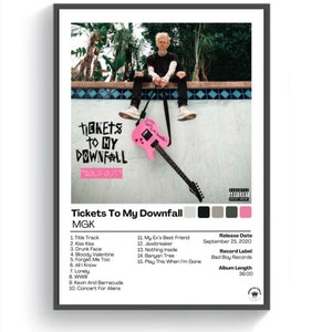 MGK Tickets To My Downfall Album Cover Poster, Wandkunst, bedruckbar, digitales Poster, Download, Digital Art, Machine Gun Kelly