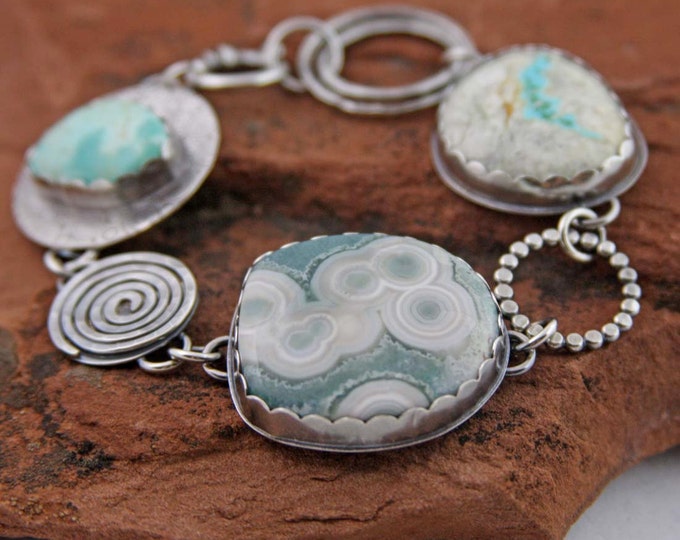 Ocean Jasper Royston Turquoise and Sterling Silver Metalwork Etsy