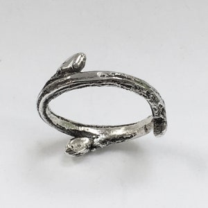 Sterling silver twig ring – cast from nature