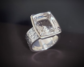 Sterling Silver | Quartz | wide band | One-of-a-kind Ring