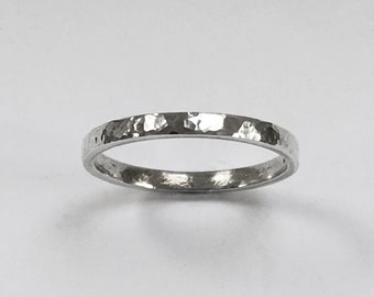 Sterling silver hammered ring – *Hallmarked*