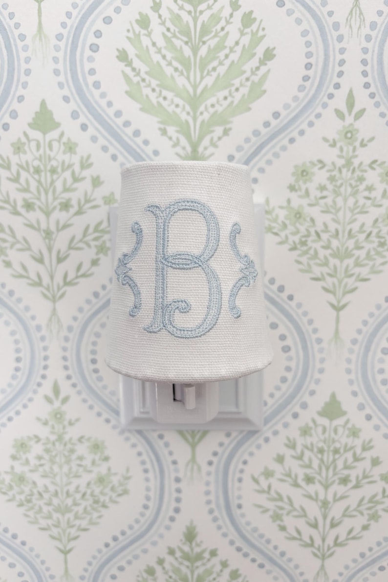 Custom Embroidered Initial Monogram Night Light: Personalized Nursery ...