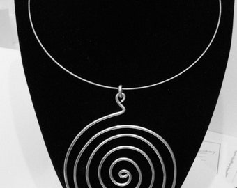 Aluminum Spiral Pendant Necklace