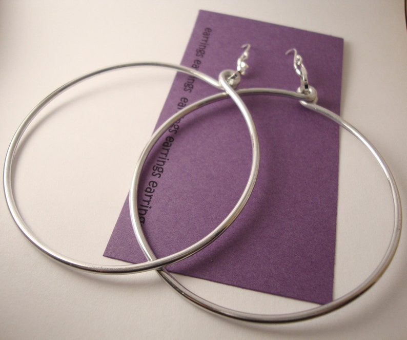 Plain Jane Big Hoop Silver Earrings image 3